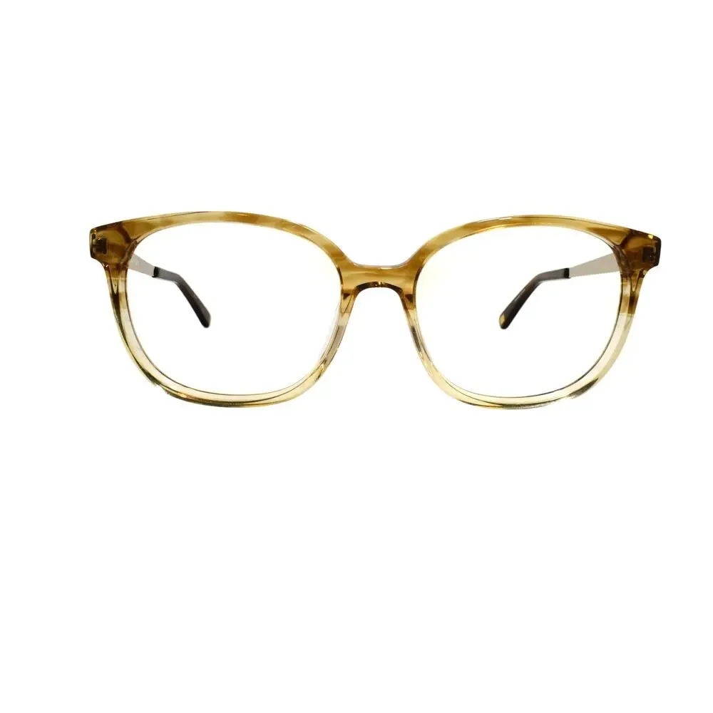 Anne Klein Translucent Honey Amber Round Acetate Glasses